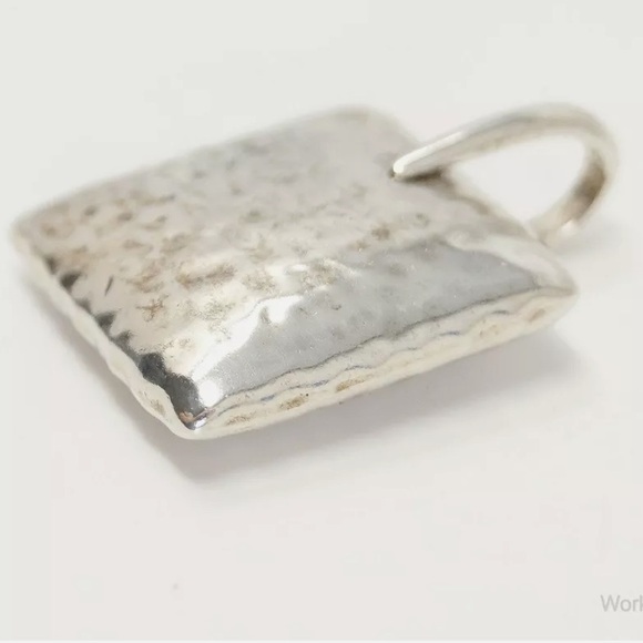 Silpada Vintage Solid Sterling Silver Square Pendant & Thick Heavy Chain - Picture 9 of 11